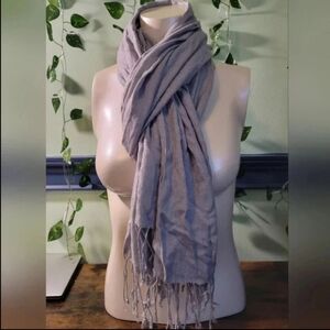 Grey Women’s Long Knitted Scarf Winter Accessory Cozy Classic One Size